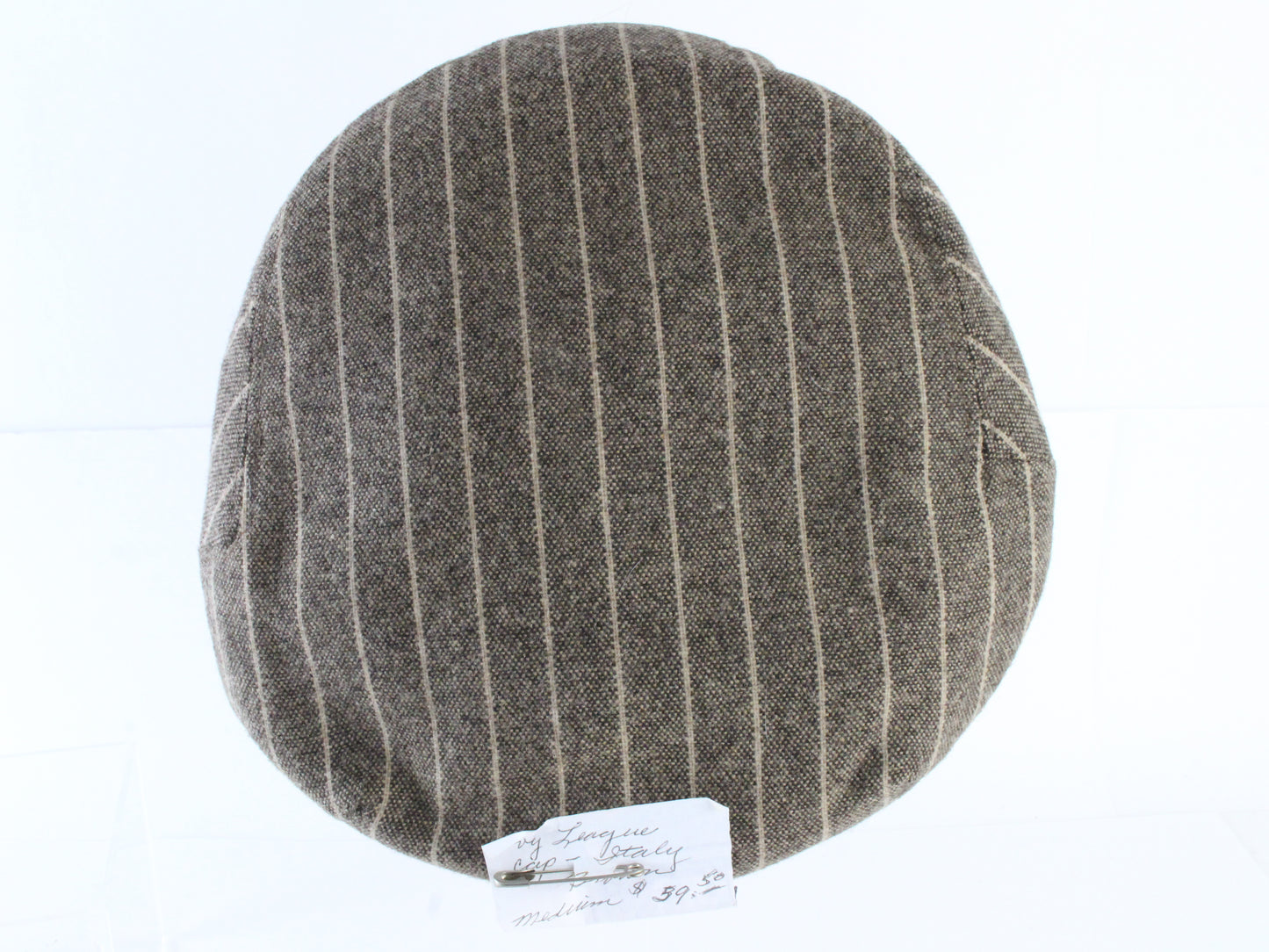 Bailey of Hollywood Mens Vintage Brown Striped Wool Blend Ivy Cap M