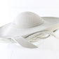 George Zamaul Ladies Fancy Boutique Ivory Felt Hat W/ Rhinestones 7 1/4 58cm WOW