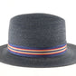 Vintage Biltmore Mens Classic Navy Blue Straw Milan Fedora 6 5/8 53cm