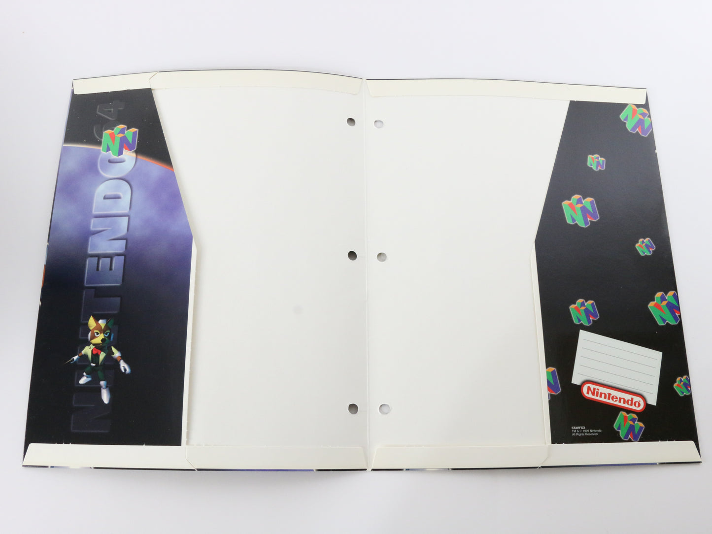 Lot Of 2 Star Fox School Folders Nintendo 64 N64 Stuart Hall RARE