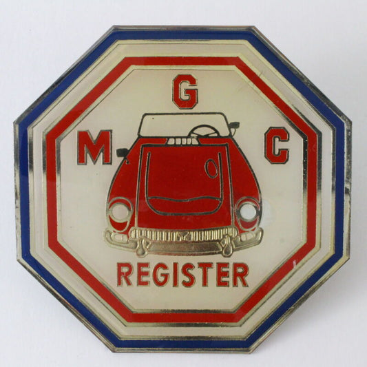 Vintage MGC Register 3.5" Metal Emblem Badge Octagon Shape