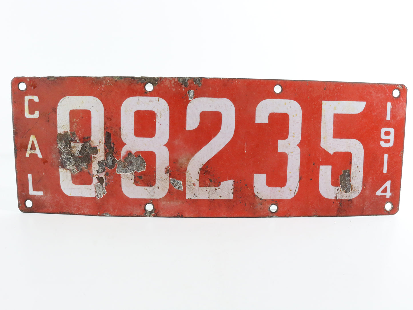 1914 California Cal License Plate Ing-rich 98235 Metal Automotive Enamel Plate