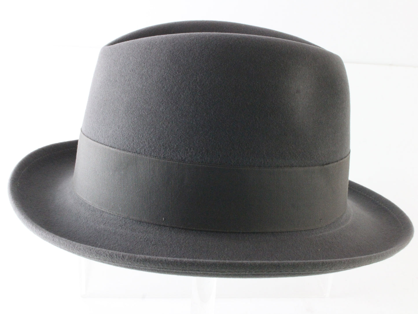 Biltmore President Mens Steel Gray Felt Fedora W/ Red Feather 7 56cm