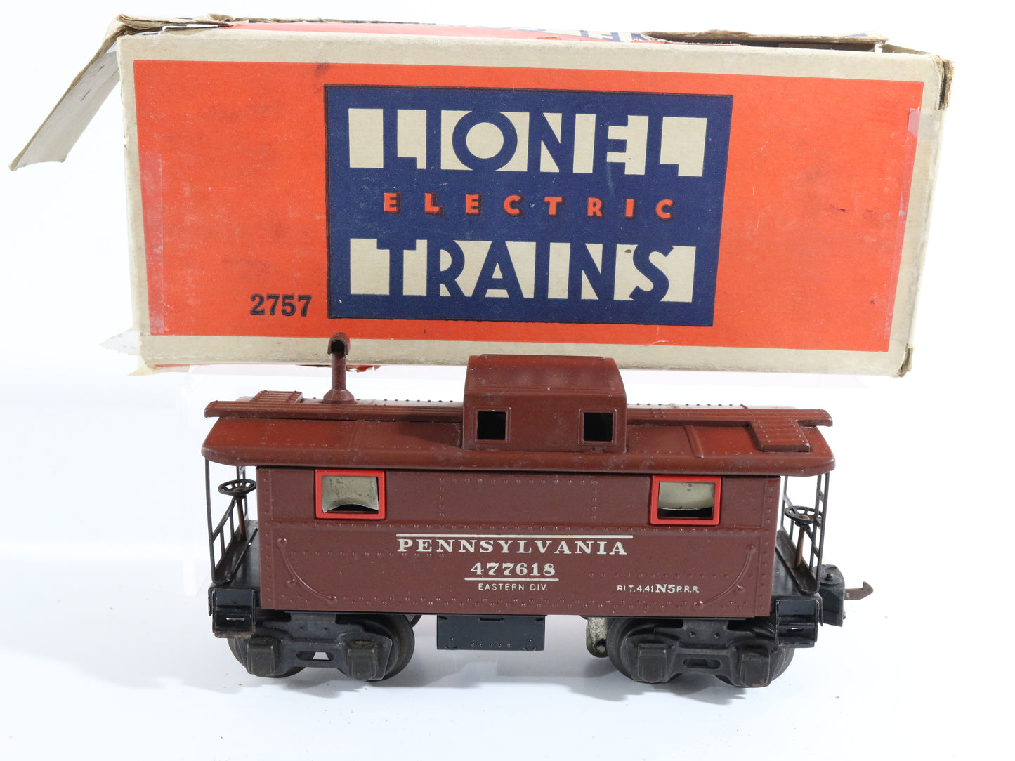 Lionel O 2757 Pennsylvania Prr 477618 Illuminated Caboose 2757