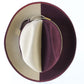 Borsalino Italian Fancy Boutique Ladies Beige Burgundy 2 Tone Felt Hat Size: M