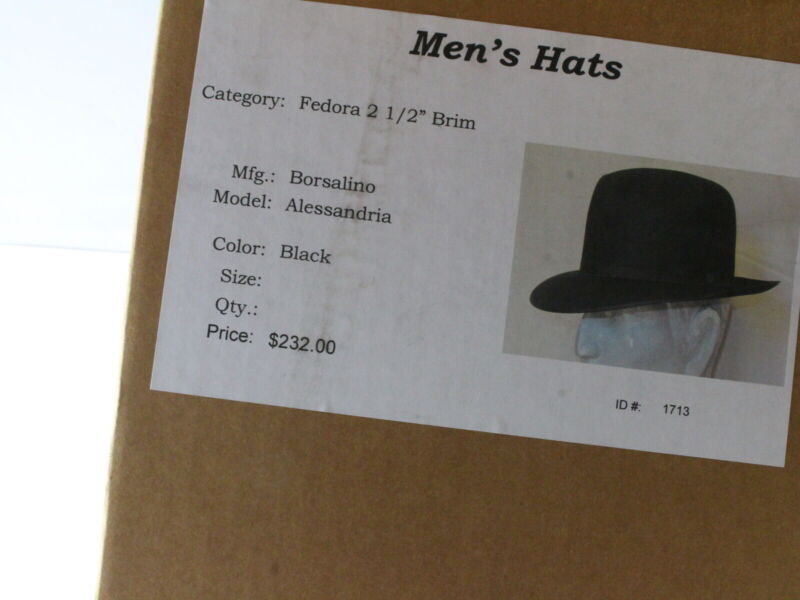 Borsalino Alessandria Mens Black Felt Fedora ITALIAN: MULTIPLE SIZES