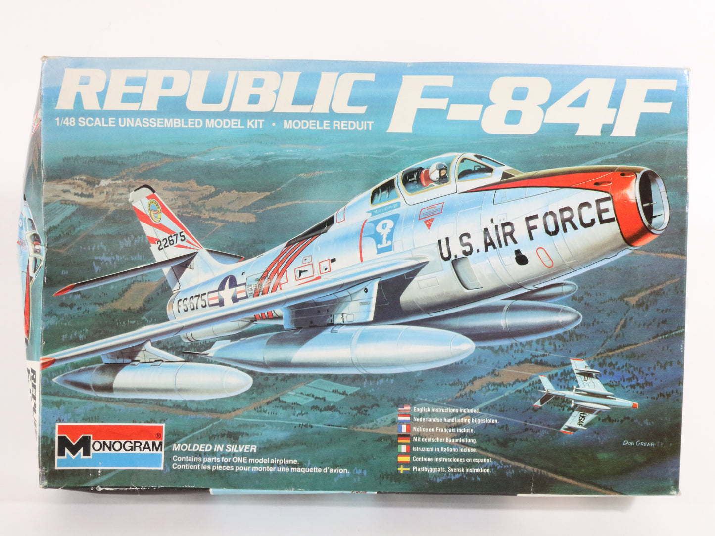 Republic F-84f Fighter Jet Plane Monogram 1:48 Plastic Model Kit 5437