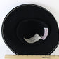 George Zamaul Vintage Ladies Fancy Hat Couture Black Felt W/ Rhinestones 7 56cm