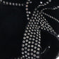George Zamaul Couture Ladies Black Felt Boutique Hat W/ Rhinestones 7 56cm