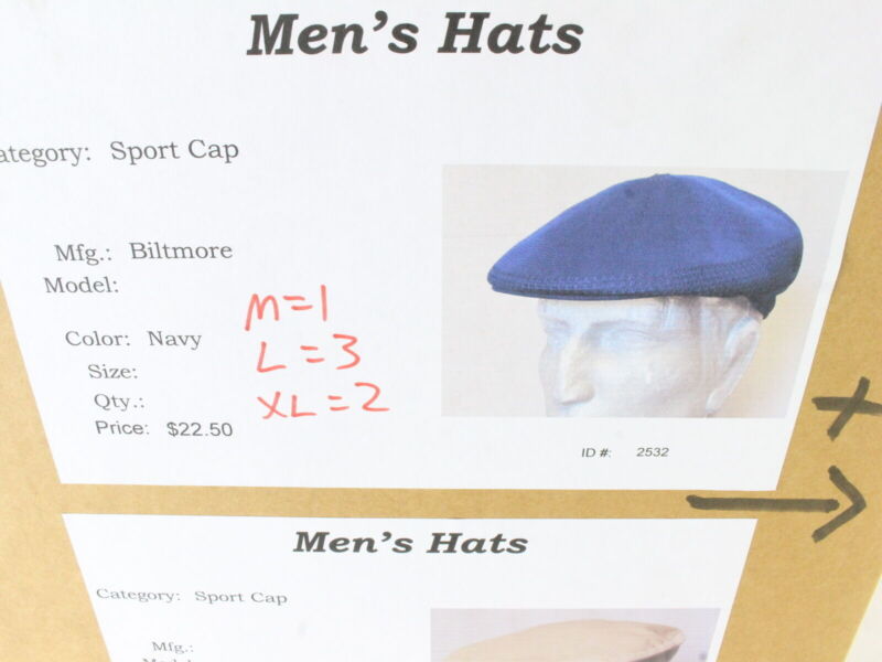 Biltmore Mens Navy Blue Mesh Ivy Cap VENTED, NEWSBOY IVY CAP MULTIPLE SIZES