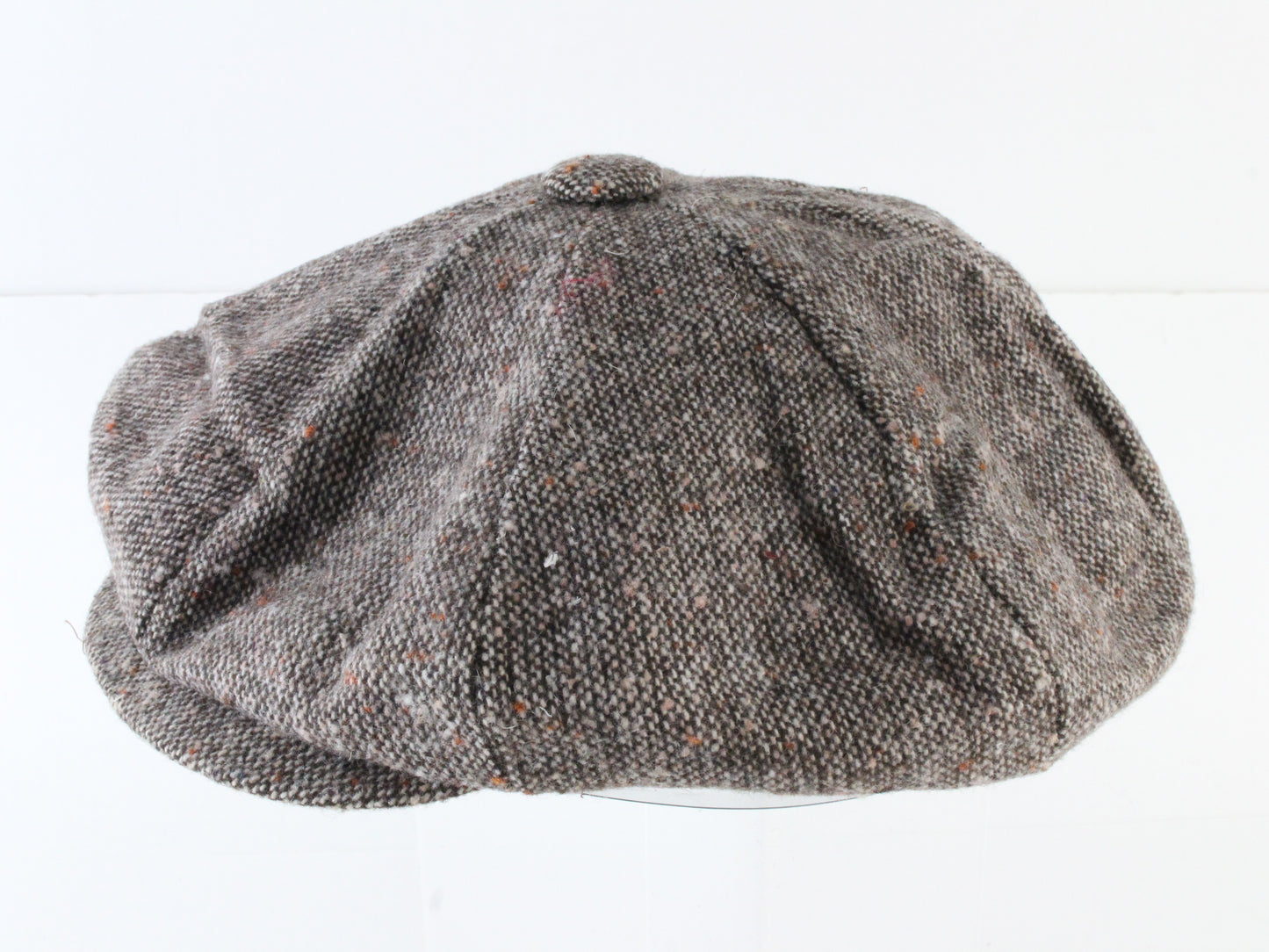 Mens Brown Mix Tweed Eight Quarter Cap Newsboy Hat One Size