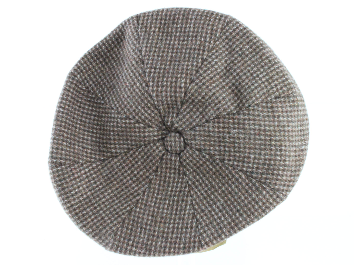 Mens Vintage Brown Mix Checkered Ivy League Cap SMALL