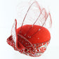 George Zamaul Couture Ladies Red Felt Boutique Hat W/ Rhinestones 6 7/8 55cm