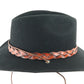 Fiesta Mens Classic Black Felt Western Style Hat W/ Brown Braided Band Xl
