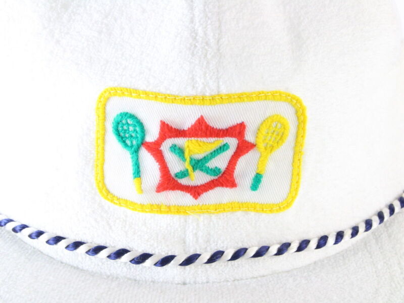 Langenberg Hat Co SNAPBACK White Cotton Terry Ball Cap W/ Tennis Emblem One Size