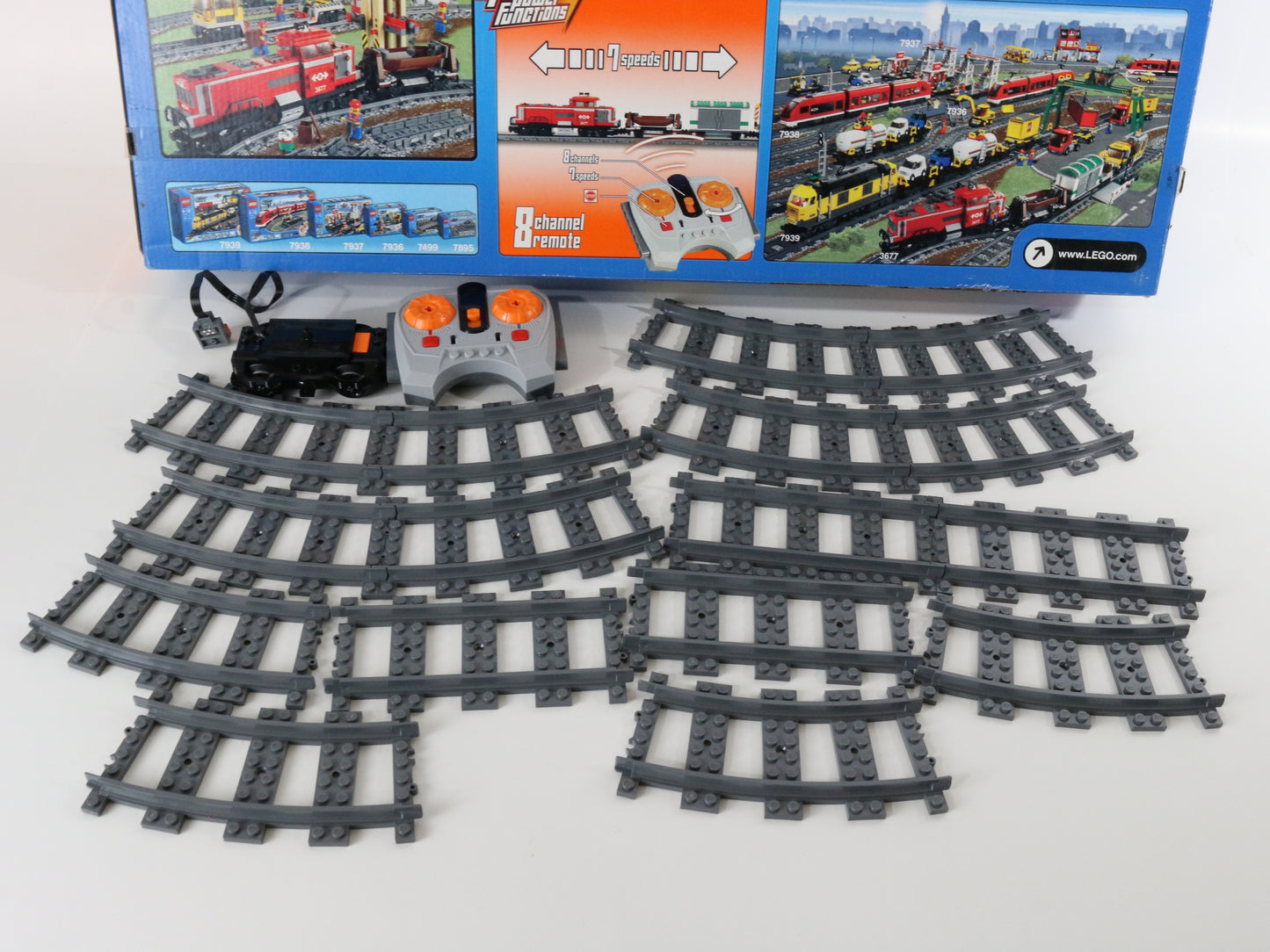 Lego City Red Cargo Train & Track INCOMPLETE SET 3677 W/ Box & Instructions