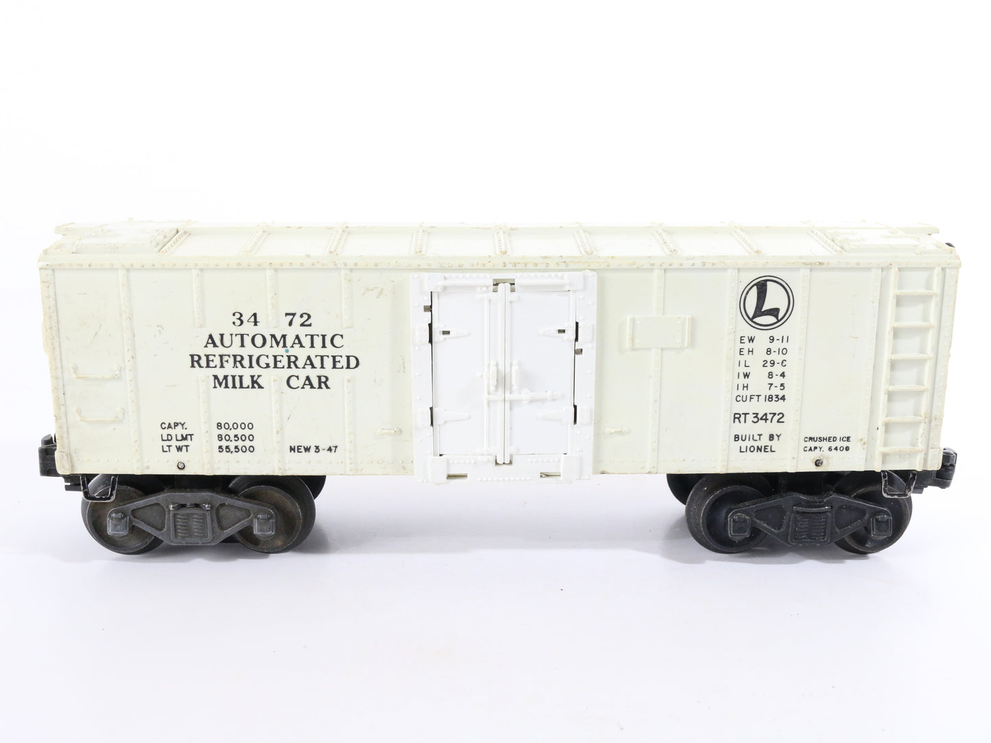 Lionel O Postwar 3472 Automatic Refrigerator Milk Car 3472