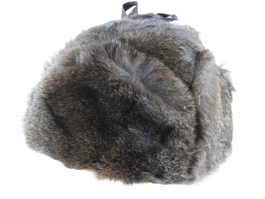 Biltmore Ladies Dark Brown Genuine Rabbit Fur Bomber Winter Hat l