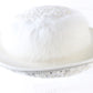 George Zamaul Couture Ladies White Felt Hat W/ Beading 7 1/8 57cm