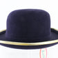 Frank Olive Private Collection Ladies Navy Blue and Gold Felt Hat 7 56cm