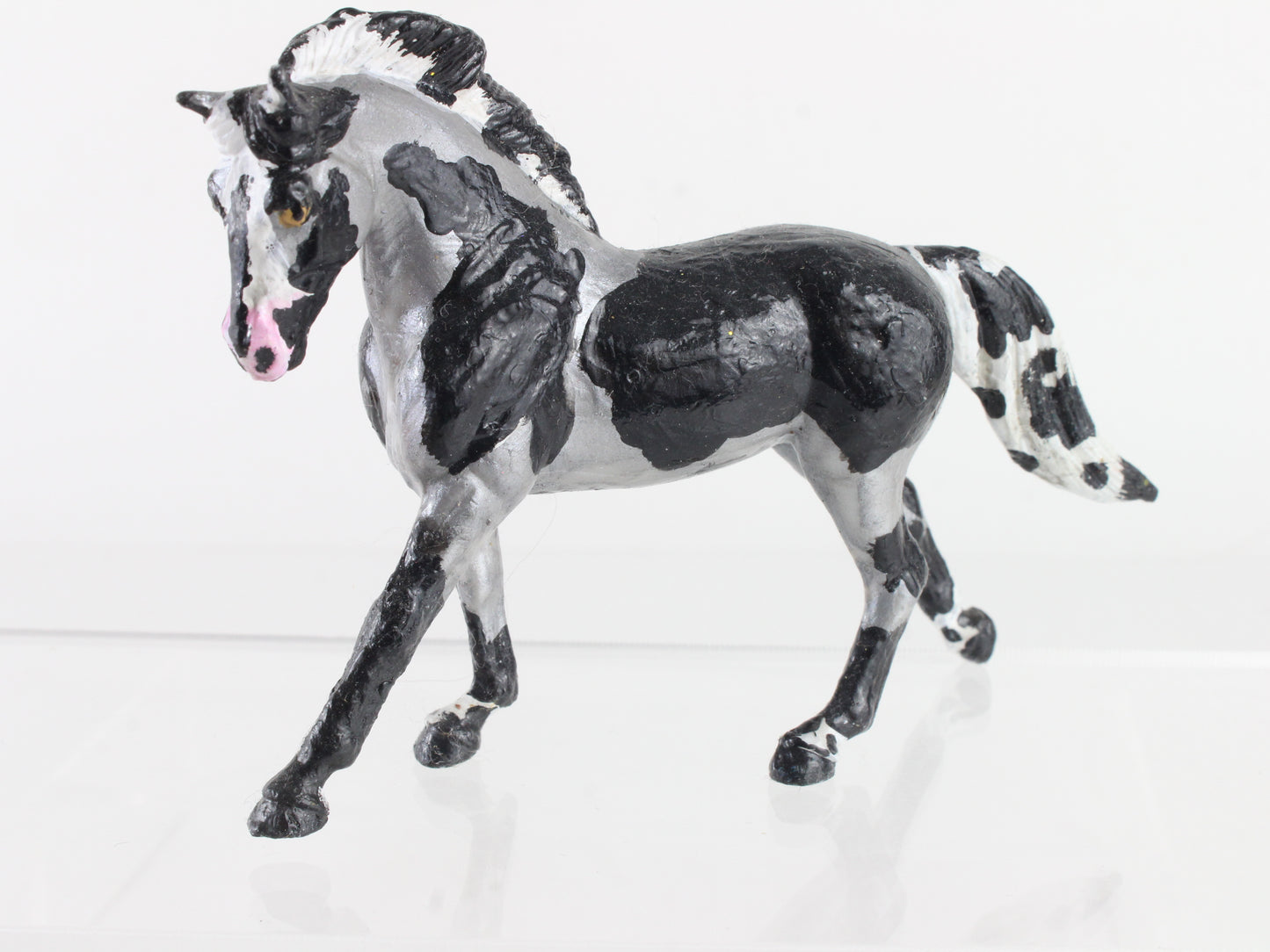 Custom Painted Black And Gray Cantering Warmblood G3 Breyer #5629 Stablemates