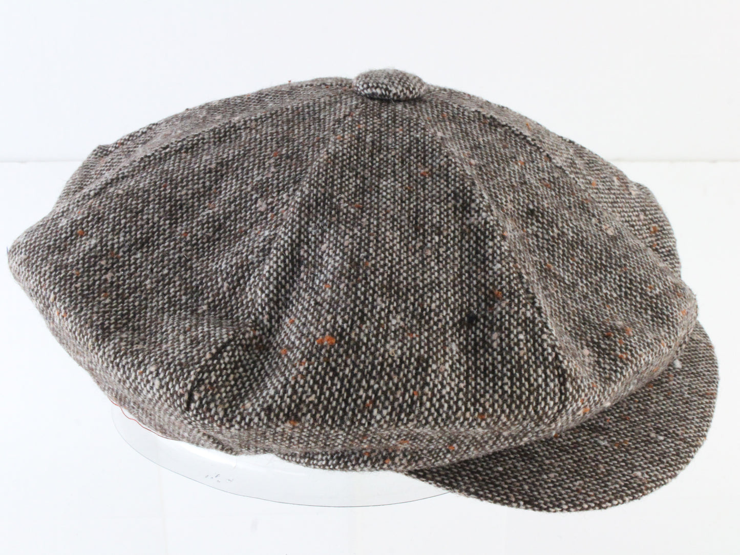 Mens Brown Mix Tweed Eight Quarter Cap W/ Black Interior One Size