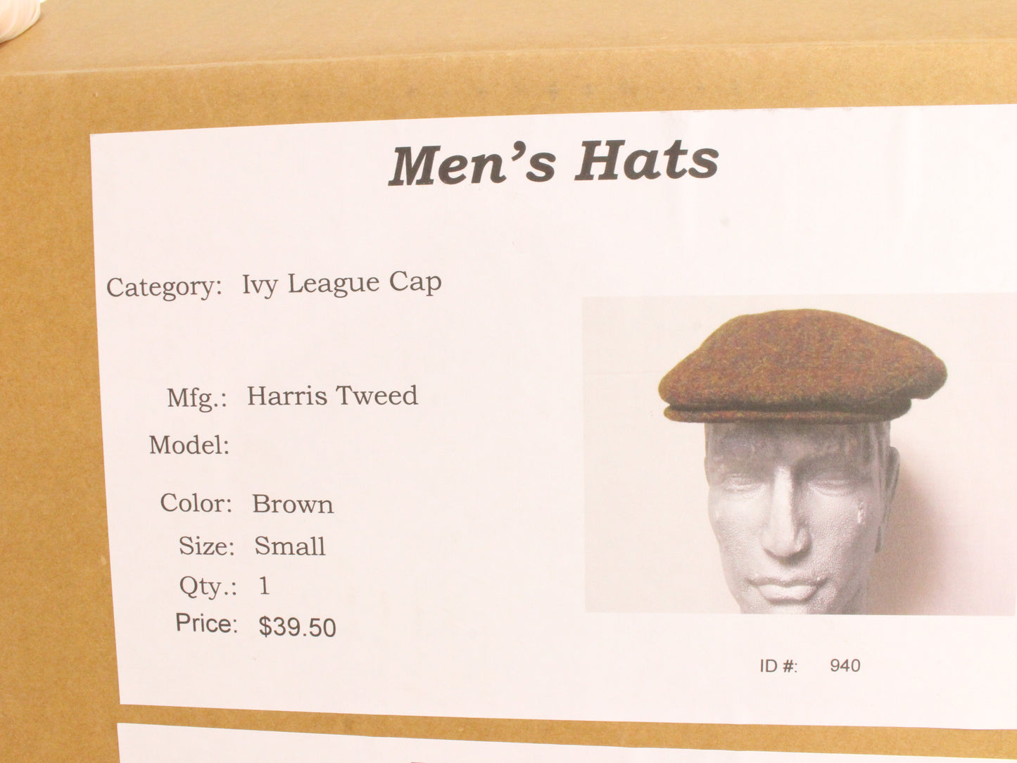 Harris Tweed Mens Vintage Brown Mix Hand Woven Tweed Sport Cap S