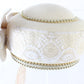 George Zamaul New York Ladies Off White and Gold Felt Hat W/ Lace 7 56cm
