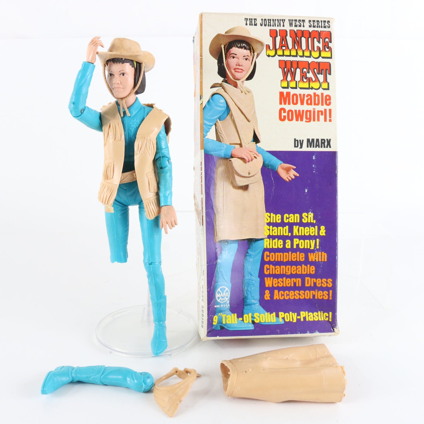 Vintage Marx Janice West Johnny West Series Cowgirl Figure