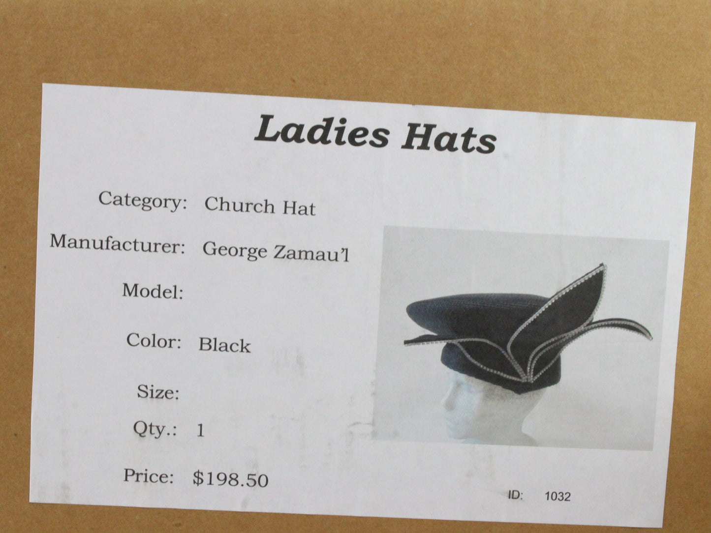 George Zamaul New York Black Ladies Elegant Boutique Hat 7 56cm