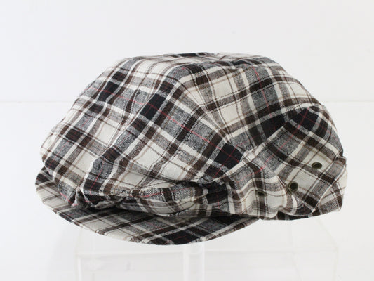 Lake of the Isles Mens Ivy Cap Mixed Plaid Pattern Newsboy Flat Hat Large L