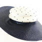 George Zamaul Couture Ladies Black and White Boutique Hat W/ Rhinestones 7 56cm