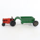Vintage Red Tractor w/ Green Trailer Cast Iron Farm Models Arcade