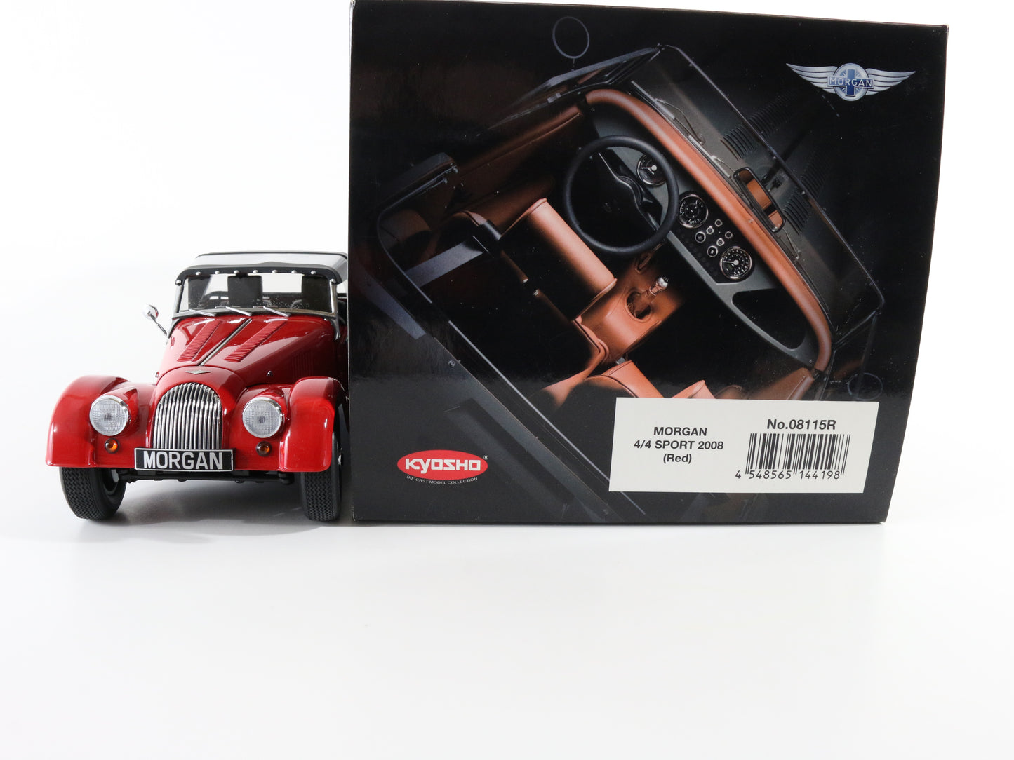 Morgan 4/4 Sport 2008 Red Convertible Kyosho 1:18 Model Car 08115r