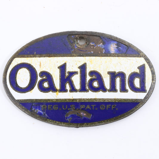 Oakland Automobile Vintage Enamel Metal Car Emblem Badge 2.75"