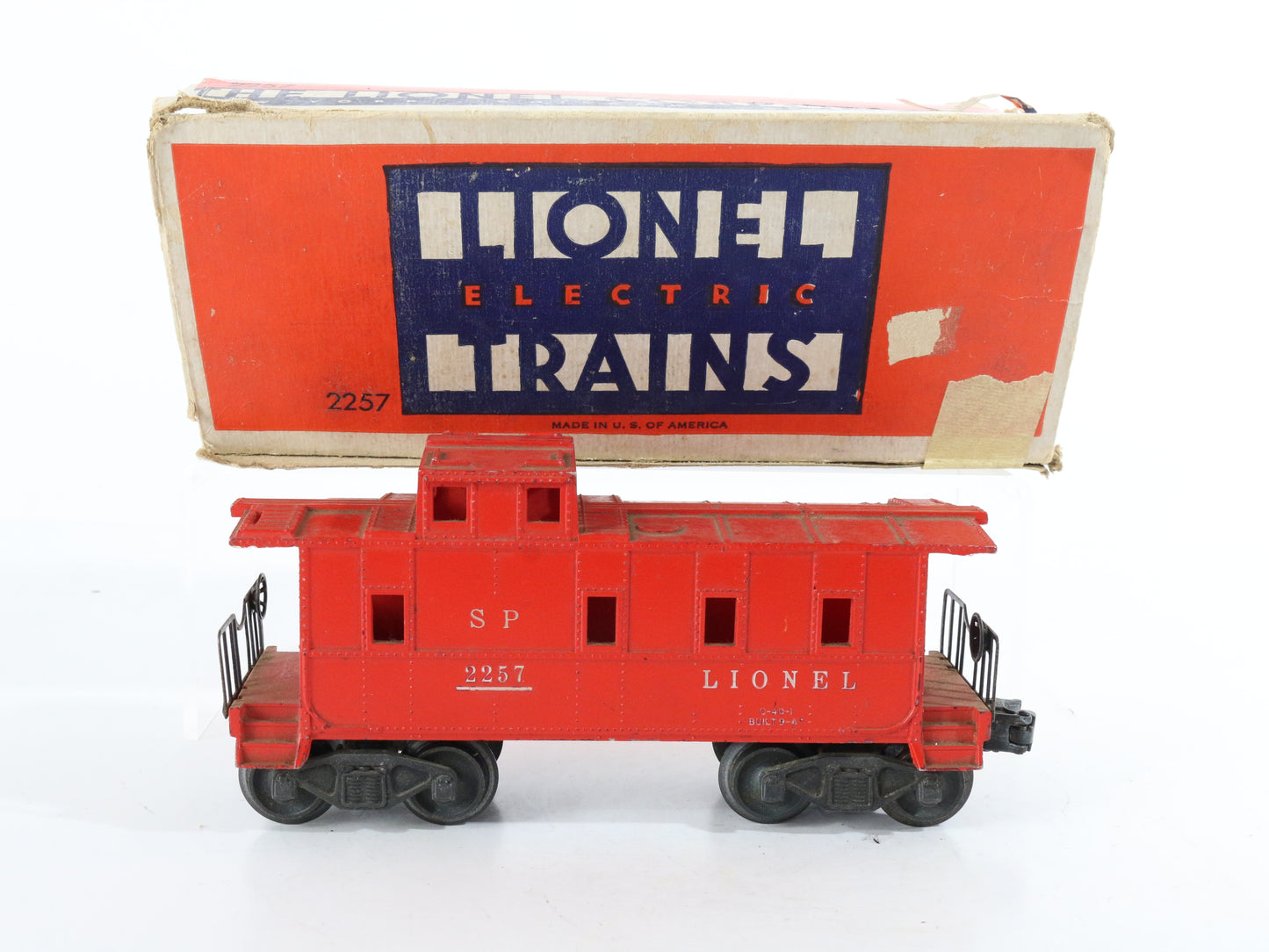 Lionel O Postwar 2257 Southern Pacific SP Red Caboose + box