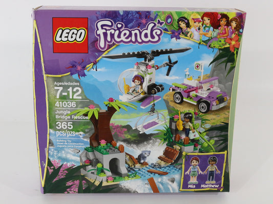 Lego Friends Jungle Bridge Rescue Partly Built Set 41036 W/ Box & Instructions