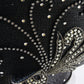 Makins New York Ladies Fancy Black Straw Like Hat W/ Rhinestones 7 1/8 57cm