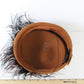 Sonni of California Ladies Copper Brown Wool Felt Hat W/ Feathers 6 7/8 55cm