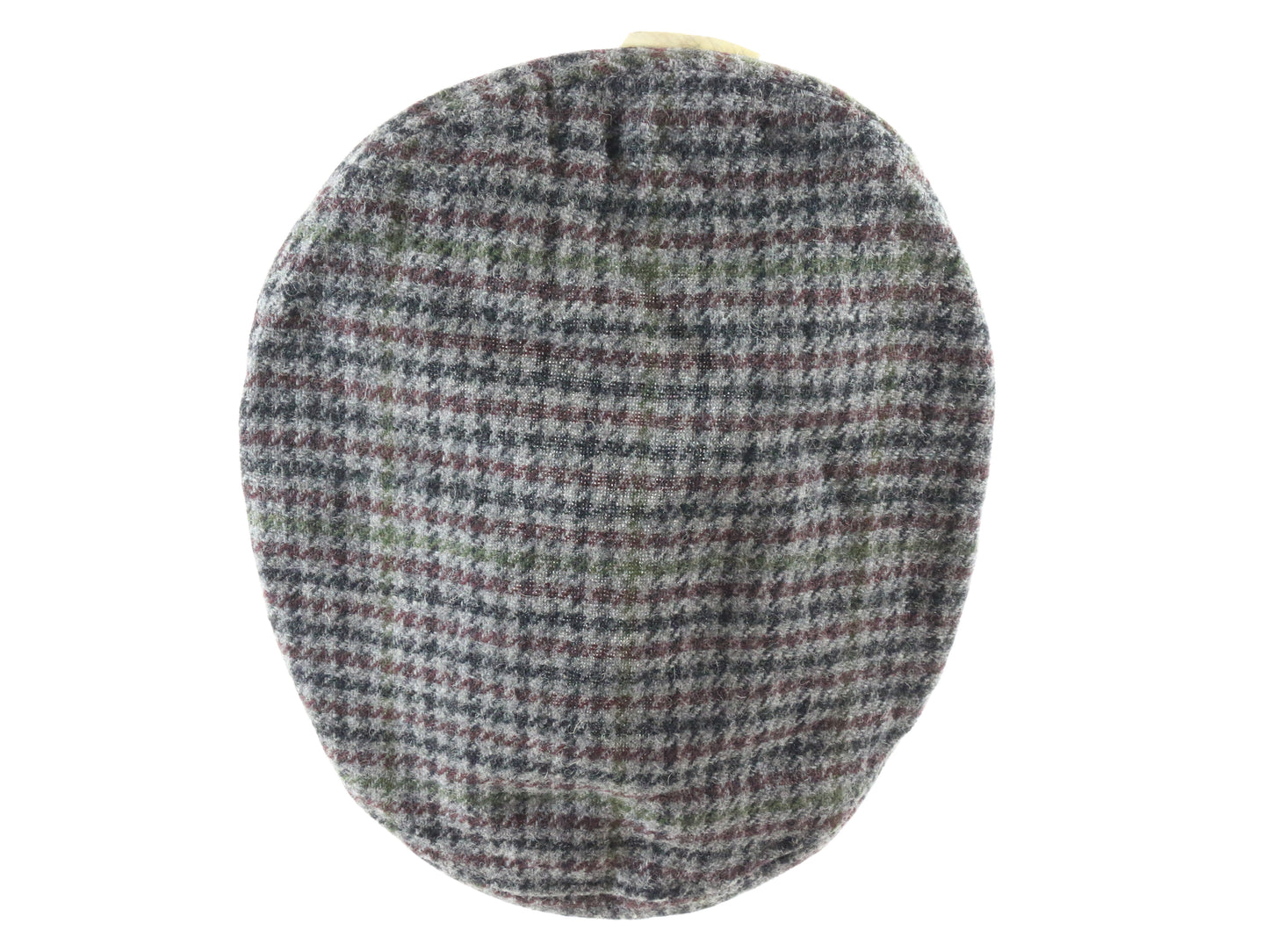 Avalon Classic Mens Gray and Purple Houndstooth Wool Beret S/M