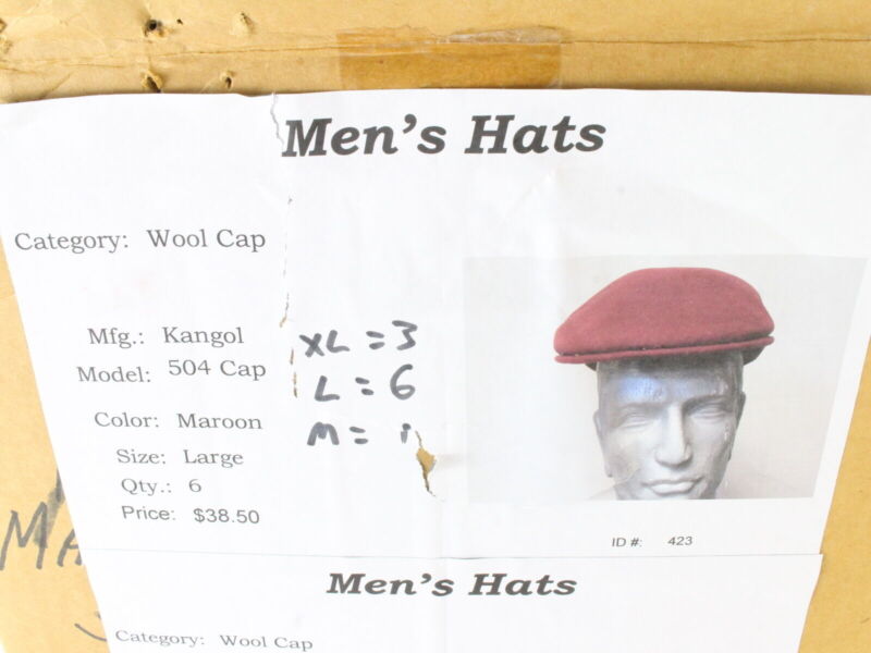 Kangol Mens Red 100% Wool Felt Ivy Cap MULTIPLE SIZES