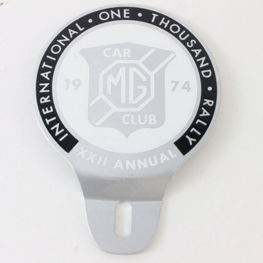 MG Car Club 1974 International One Thousand Rally Badge 3.5" Metal Emblem