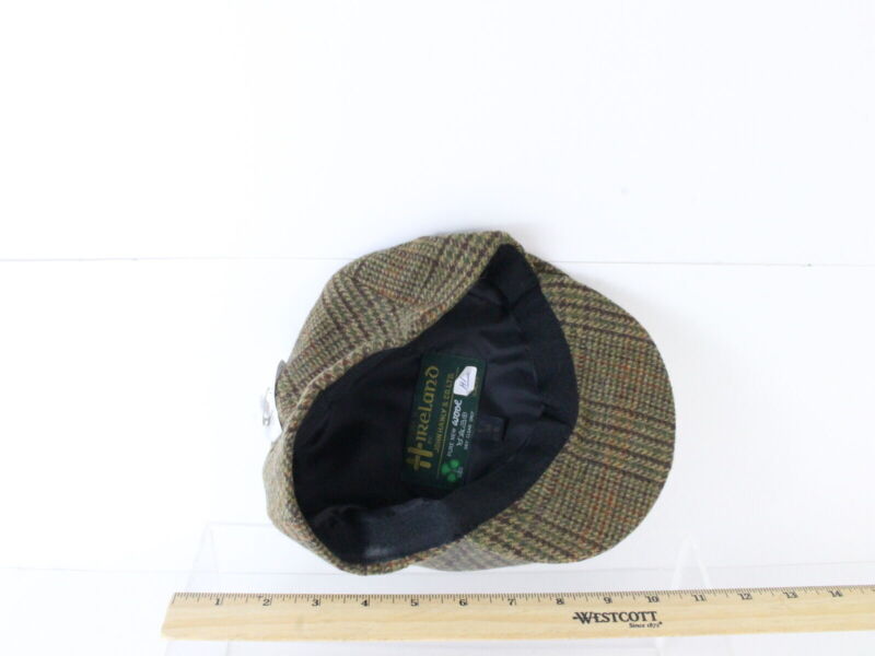 John Hanley & Co Ltd Mens Brown Plaid Ivy Cap NEWSBOY CAP 7 1/8 57cm