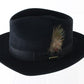 Stetson The Sovereign Mens Black Felt Fedora W/ Brown Feather MULTIPLE SIZES