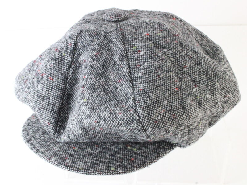 Bee Hats Mens Gray Tweed Big Apple Irish Golf Cap One Size