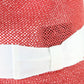 Vintage Biltmore Mens Red Straw Fedora W/ White Band S SMALL