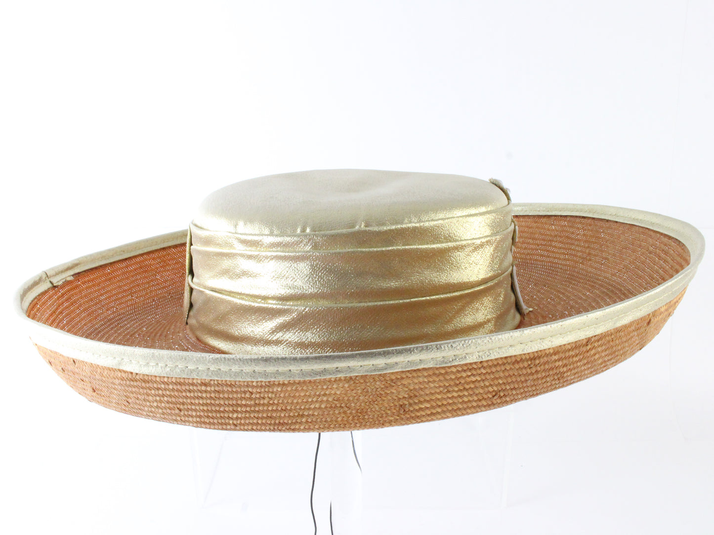 Sonni of California Ladies Elegant Copper and Gold Straw Hat 6 3/4 54cm