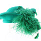 Mr D Ladies Fancy Boutique Green Wool Felt Hat W/ Feathers 7 56cm