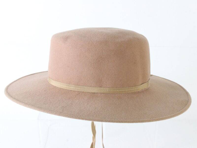 Georgi Michael Howard Vintage Womens Brown Felt Boater Hat 7 56cm