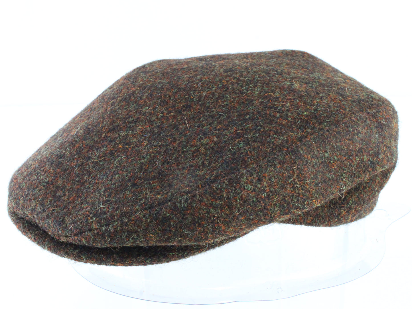 Harris Tweed Mens Vintage Brown Mix Hand Woven Tweed Sport Cap S